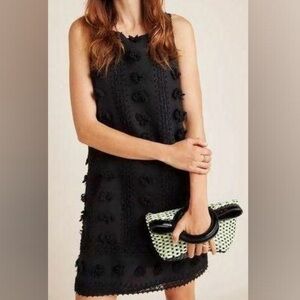Anthropologie Sunday in Brooklyn Mischa embroidered black sheath dress